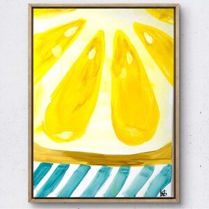 Original Acrylic Painting 12X16 Canvas Juicy Lemon Abstract Contemporary Art